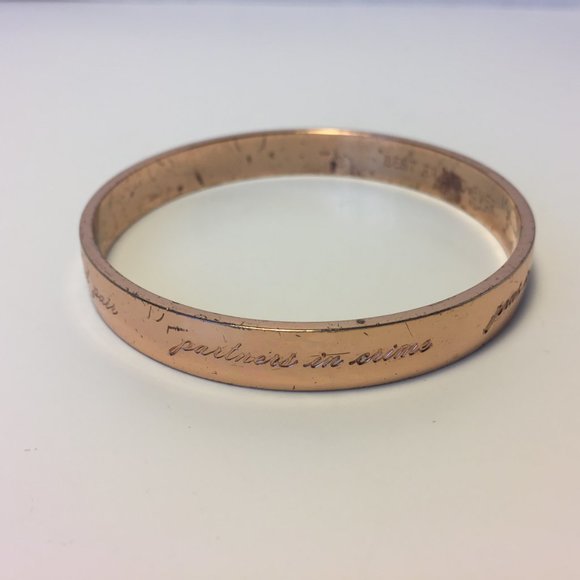 KATE SPADE Rose Gold Best Friend Ever Bangle - Picture 13 of 16